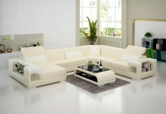 Corner sofa Living landscape Corner sofa Corner suite Upholstery Sofa U-shape Leather sofa Couch
