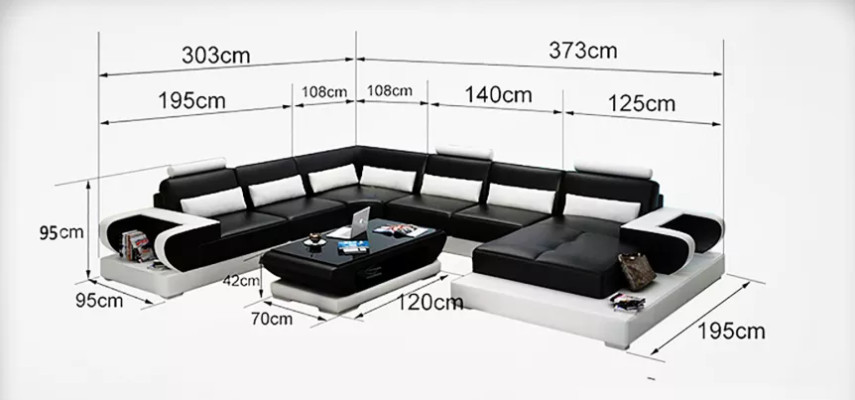 Corner sofa Upholstery Upholstered corner U-shape Coffee table Modern sofa Living landscape new