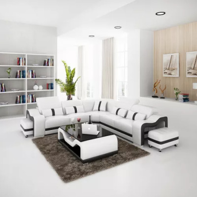 Corner sofa seat cushion Corner suite Living landscape Sofa Couch Stool Coffee table new