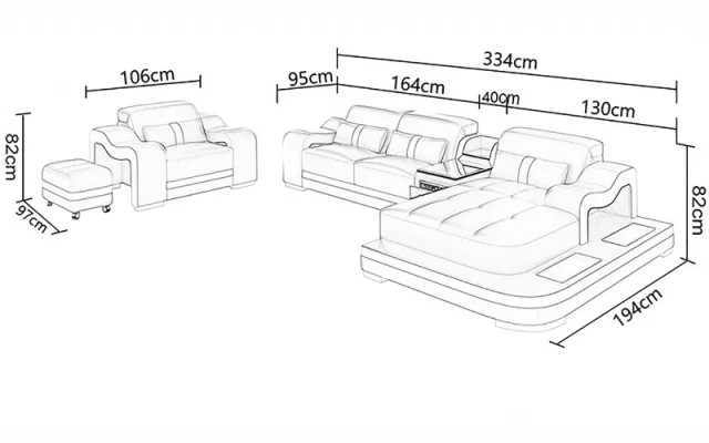 Designer Sofa Corner sofa L-shape Armchair Seat cushion Upholstery Living landscape Leather sofa