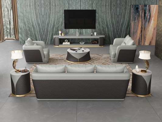 Upholstery exclusive Designer Furniture 32 Seater Couch Suite 2pcs. Living landscape