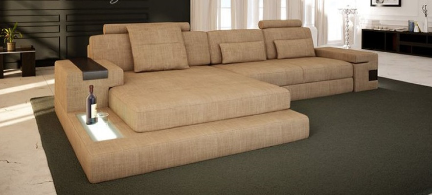 Design Modern Sofa Fabric Brown Corner sofa L-shape Couch Living landscape Sofa Corner new