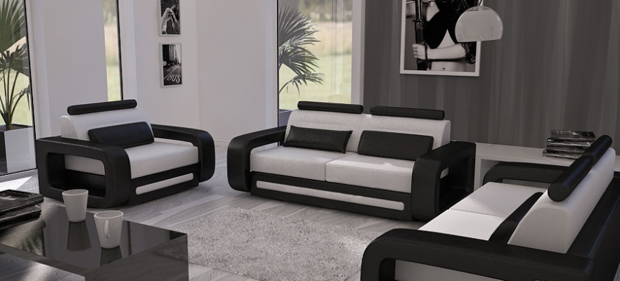 Sofa set Sofa Couch Upholstery Leather Couches Sofas 3+2+1 Davos Set Suite new