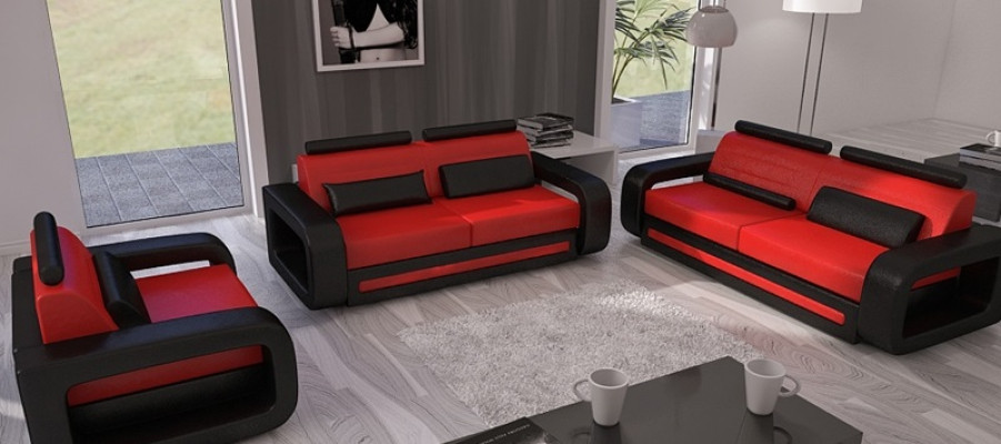 Sofa set Sofa Couch Upholstery Leather Couches Sofas 3+2+1 Set Davos Suite new