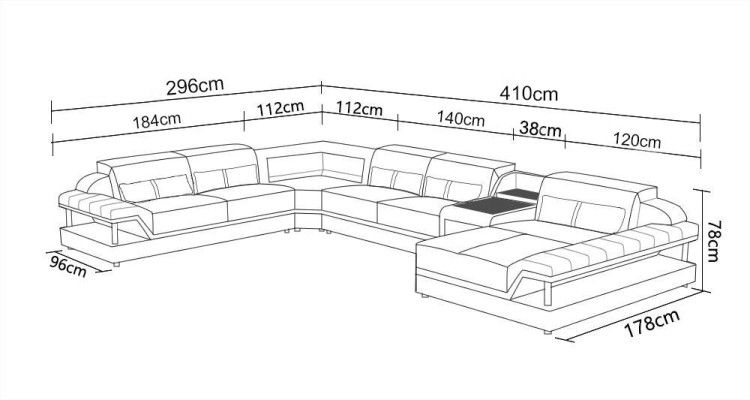 Perfect harmony Large leather corner sofa U-shape for a stylish living room