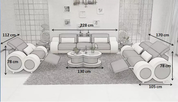 Living landscape Designer Sofa Sofa set 321 Seater Corner sofa Upholstery Suite