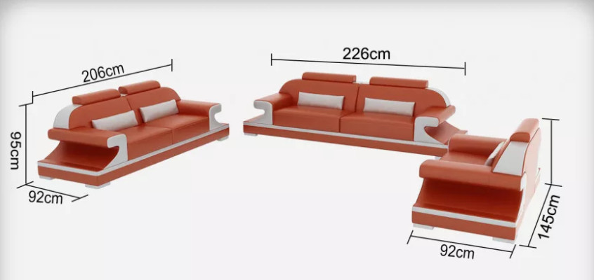 Modern sofa set 221 Seater Coffee table Leather sofa Sofa Couch Living landscape