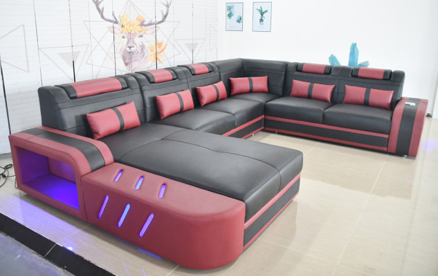 Leather Corner sofa U-shaped sofa Modern sofa Soft corner sofa Living area design