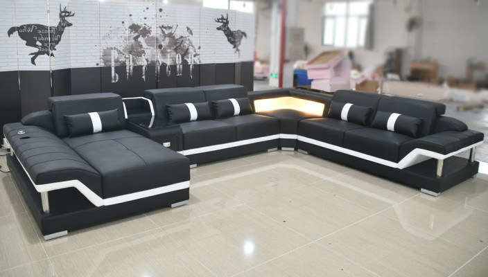 Modern Corner sofa Couch Upholstery Corner suite Leather sofa Sitting area Sofa Living room new