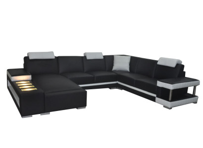Designer Leather Upholstery Corner Sofa with USB Upholstery Corner Landscape Room Big Leather