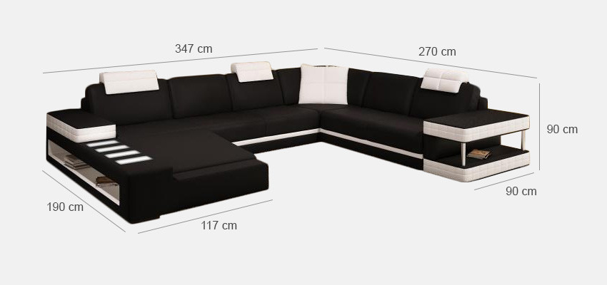 Designer Leather Upholstery Corner Sofa with USB Upholstery Corner Landscape Room Big Leather