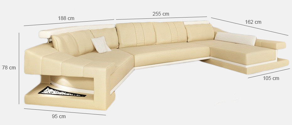Leather sofa Living landscape XXL Corner sofa Bigsofa Couch Suite Designer sofa PHM105