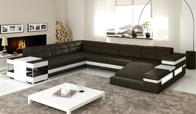 Living landscape Designer Sofa Couch Big Upholstery Leather Sofas Corner Corner Seat PH3006