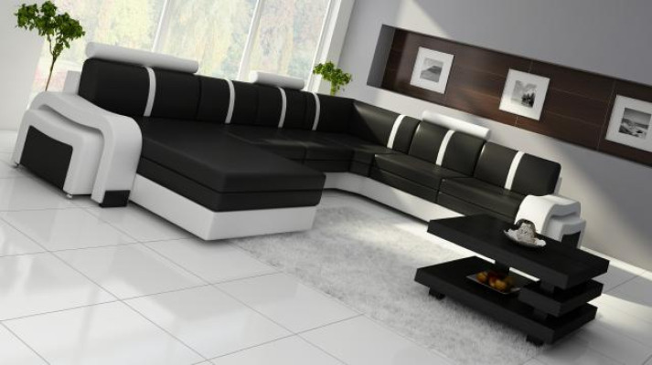Living landscape Sofa with USB Upholstery Leather sofa Corner sofa Corner sofa Leather set new