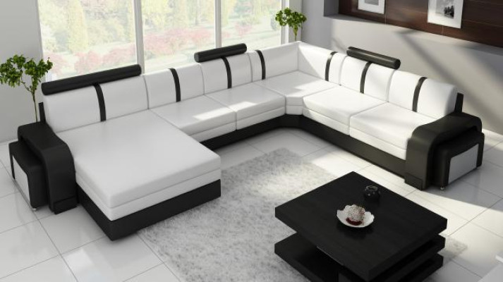 Living landscape Sofa with USB Upholstery Leather sofa Corner sofa Corner sofa Leather set new
