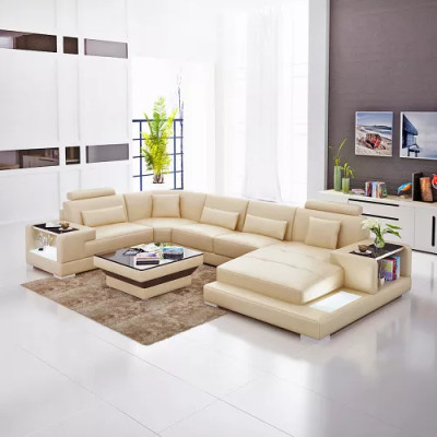Corner sofa Living landscape Corner sofa Coffee table Sofa U-shape Leather sofa Couch 2-piece. new