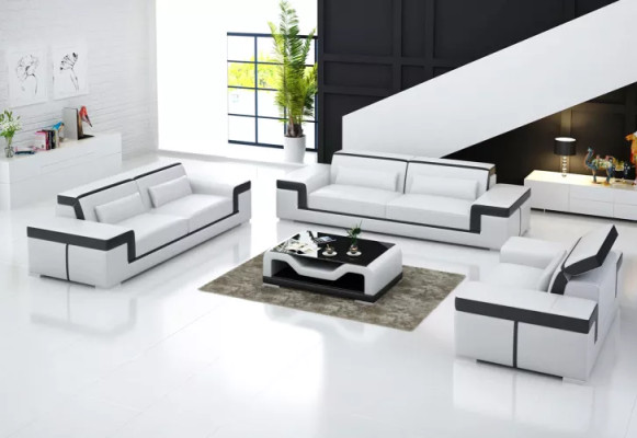 Living landscape Sofa Sofa set 321 Seater Corner sofa Upholstery Designer Suite