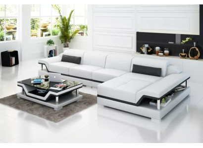 Living landscape Leather sofa Corner sofa L-shape Modern sofa Corner sofa Upholstery