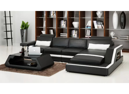 Corner sofa Upholstery Leather sofa Corner sofa L-shape Modern sofa Living landscape