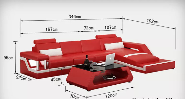 Corner sofa Upholstery Leather sofa Corner sofa L-shape Modern sofa Living landscape