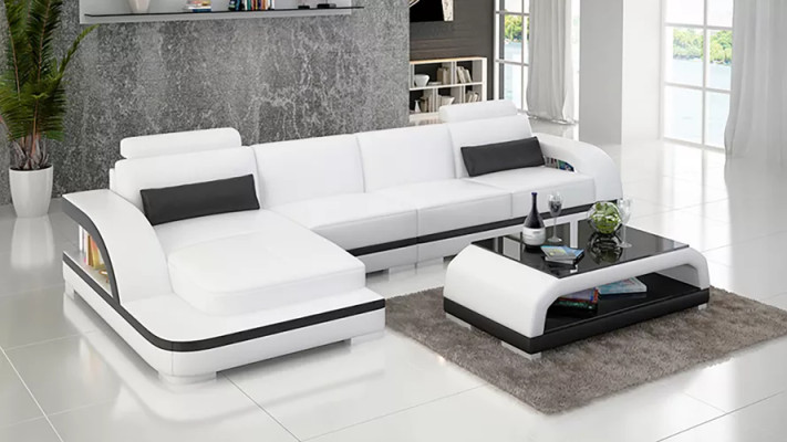 Modern sofa Living landscape Leather sofa Corner sofa Upholstery Corner sofa L-shape