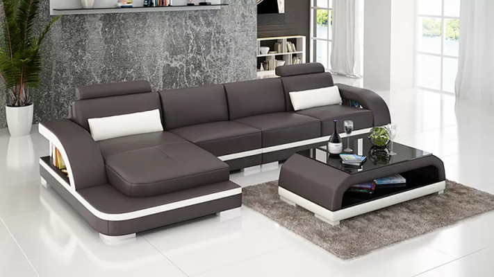 Modern sofa Living landscape Leather sofa Corner sofa Upholstery Corner sofa L-shape