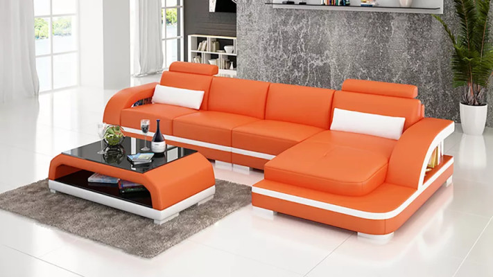 Modern sofa Living landscape Leather sofa Corner sofa Upholstery Corner sofa L-shape