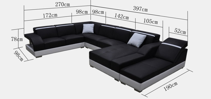 Leather sofa Sofa Couch Living landscape Corner sofa Suite Design Modern Sofa with USB