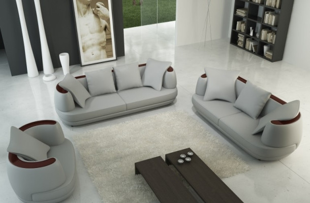 Leather sofa set 3+2+1 Couch Seat Upholstery Sofa Suite Set new Royal Grey