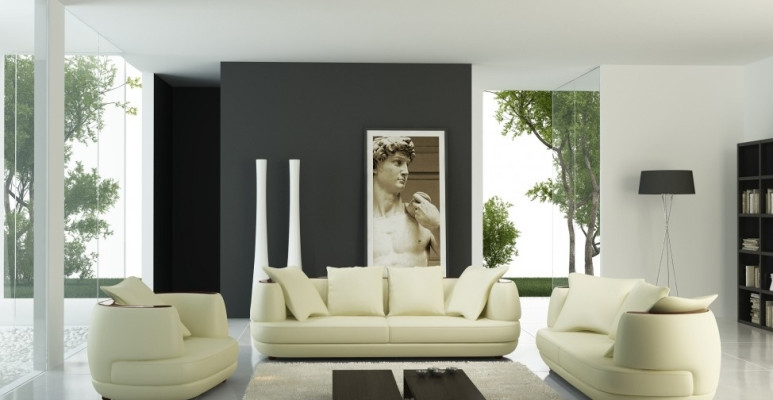 Sofa set Couch Upholstery Leather Sofa 3+2+1 Classic Couches Royal Seat Black