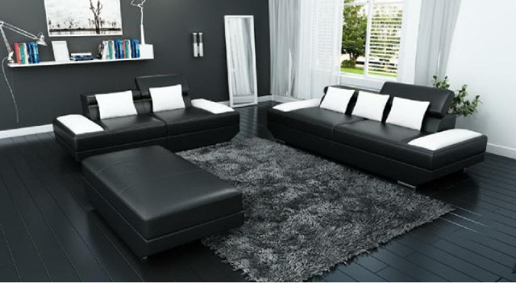 Sofa set Leather sofa 3+2 with USB Upholstery Sofa Set Suite Stool Sofas -2719A