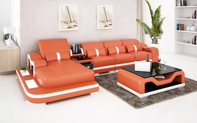 Upholstery Corner sofa Corner sofa Living landscape Leather sofa Designer sofa Corner sofa L-shape
