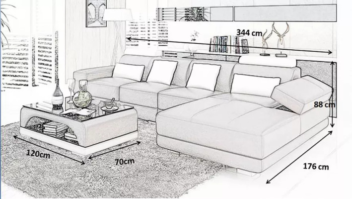 Leather sofa Corner sofa Upholstery Designer sofa Modern sofa Corner sofa L-shape