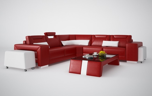 Leather Modern Couch Living landscape Leather sofa Sofa set Sofa L-shape Coffee table