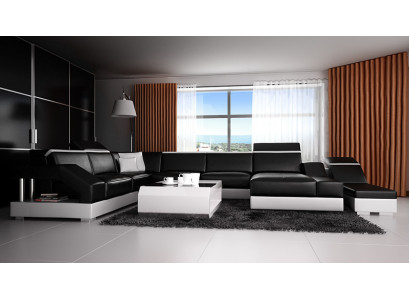 Leather sofa Sofa Couch Living landscape Corner sofa Suite Design Modern Sofa K5011