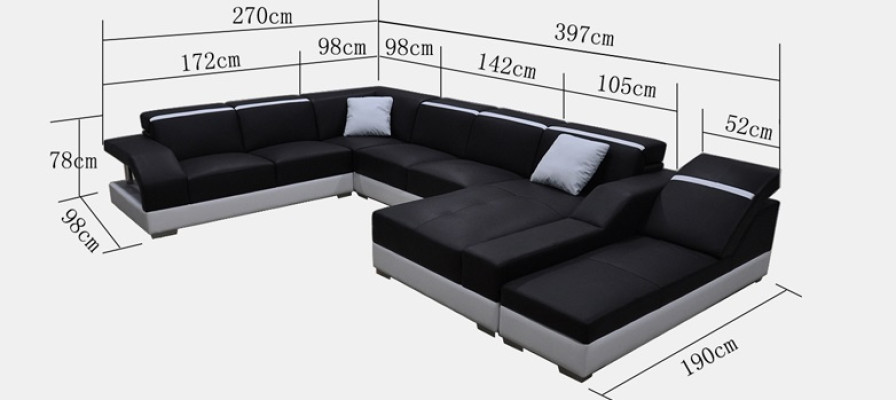 Leather sofa Sofa Couch Living landscape Corner sofa Suite Design Modern Sofa K5011