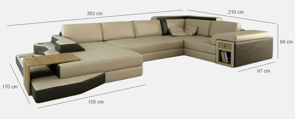 Luxurious Corner sofa for Living room in U-shape Discover a great design