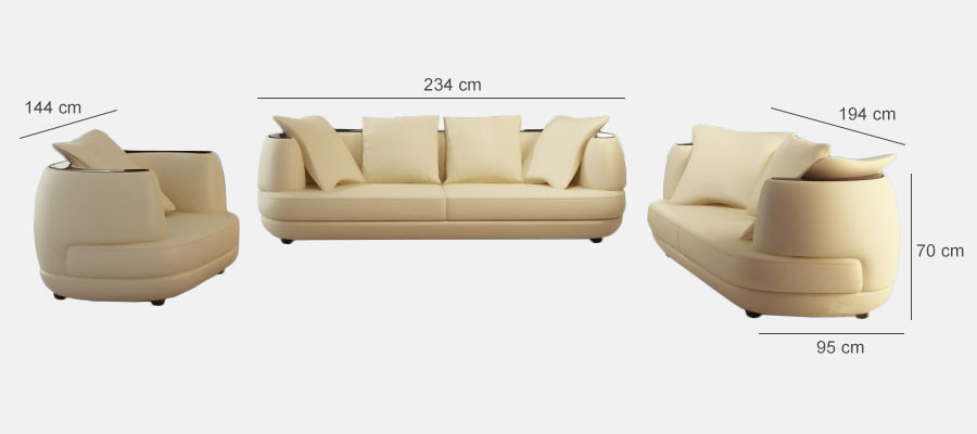 Sofa set with USB Luxury Designer Couch Upholstery 3+2+1 Leather Sofa Seat Gray new