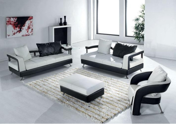 Leather sofa Couch Living landscape Corner sofa Corner Suite Design Modern Sofa + USB new