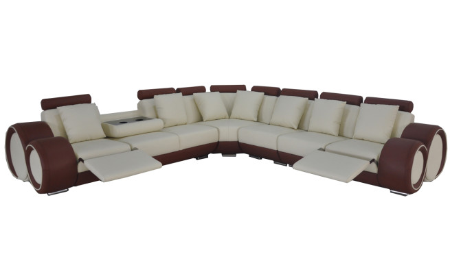 Design Leather Upholstery Seat Room Corner Living Sofa +USB Designer Suite Sofas new