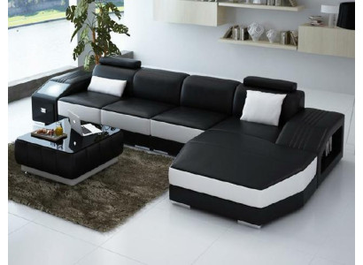 Living landscape Upholstery Corner Corner Sofa with USB Suite Landschaft Leather new 2724B