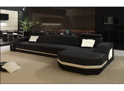 Leather sofa with USB Living landscape Corner sofa Eck Suite Design Modern Sofa C4011C