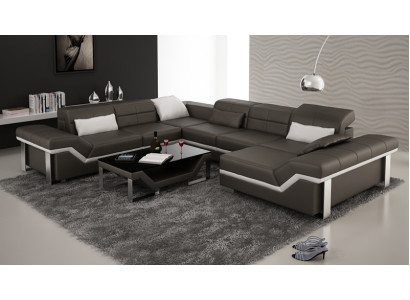 Leather sofa sofa couch living landscape corner sofa suite design modern sofa
