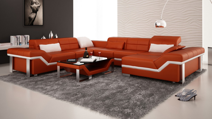 Leather sofa sofa couch living landscape corner sofa suite design modern sofa