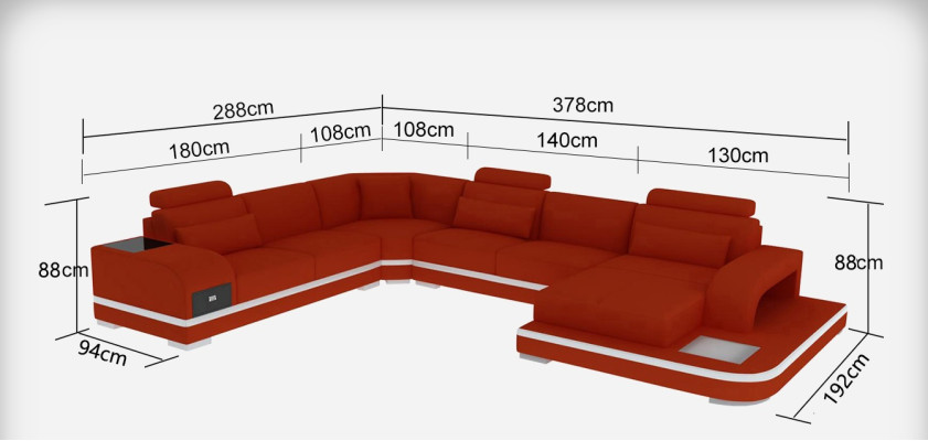 Leather sofa Couch Living landscape Corner sofa Corner Suite Design Modern