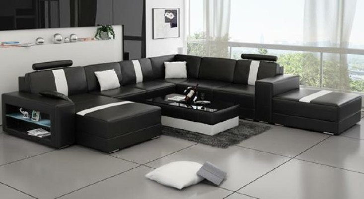 Leather sofa Corner sofa Sofa Couch Design Seat Upholstery Suite Living landscape