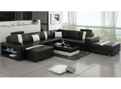 Leather sofa Corner sofa Sofa Couch Design Seat Upholstery Suite Living landscape
