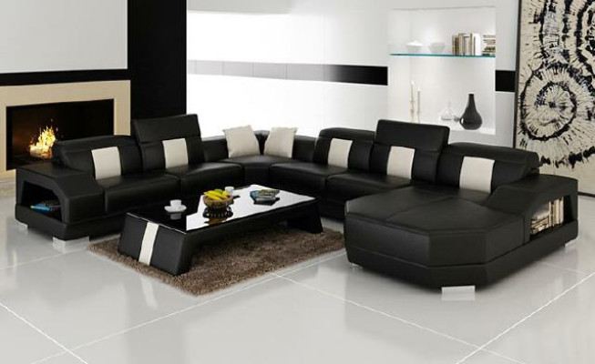 Living landscape Couch Upholstery Corner Suite Designer Leather Sofa