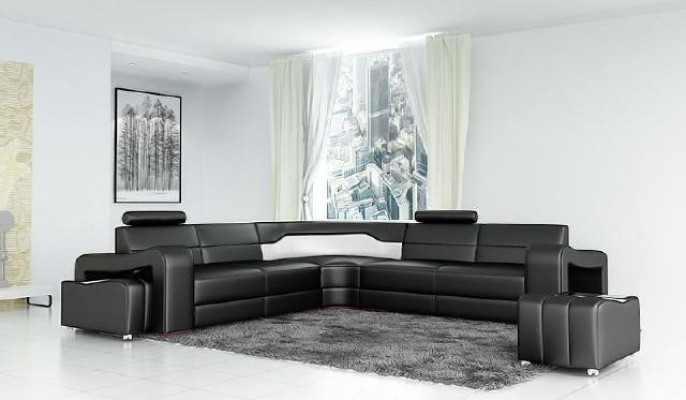 Leather sofa with USB Corner sofa Corner sofa Designer Living landscape L-shape Sofa PISA