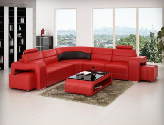 Leather sofa with USB Corner sofa Corner sofa Designer Living landscape L-shape Sofa PISA